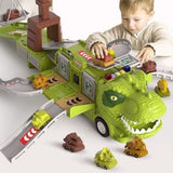 Dinosaurus Speelgarage met Racebaan – Groen