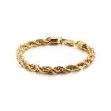 Rope Chain Armband Dames 14K Goud Verguld Staal
