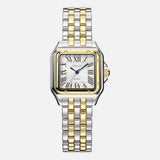 Dames Vintage Quartz Horloge Vierkante RVS Kast