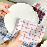 Katoenen Theedoeken Set – Wit & Blauw