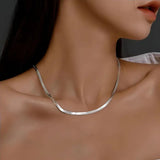 Minimalistische Herringbone Ketting voor Elegante en Moderne Look