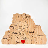 Gepersonaliseerde Houten Familiepuzzel met Beren