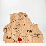 Gepersonaliseerde Houten Familiepuzzel met Beren