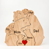 Gepersonaliseerde Houten Familiepuzzel met Beren
