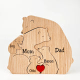 Gepersonaliseerde Houten Familiepuzzel met Beren