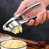 RVS Knoflookpers met Ergonomische Handgreep – Zilver