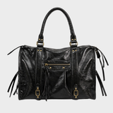 Dames Handtas Zwart met Franjes en Metalen Details