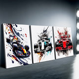 3-Delige Canvas Set met Raceauto Prints
