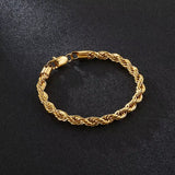 Rope Chain Armband Dames 14K Goud Verguld Staal