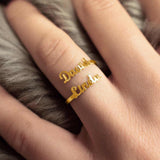 Gepersonaliseerde Dubbele Naamring Zilver