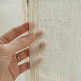 Beige Transparant Gordijn met Linnenlook