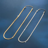 Minimalistische Herringbone Ketting voor Elegante en Moderne Look