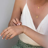 Fijne paperclip schakelarmband, 14K verguld staal