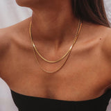 Dubbele Gouden Ketting met Fijne Schakel voor Elegante Look