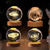 3D Kristallen Bol Nachtlamp met LED-Verlichting
