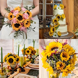Kunst Zonnebloemen Boeket – 12 Stuks Geel
