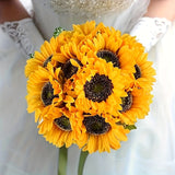 Kunst Zonnebloemen Boeket – 12 Stuks Geel