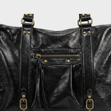Dames Handtas Zwart met Franjes en Metalen Details