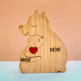 Gepersonaliseerde Houten Beren Familiepuzzel – Bruin
