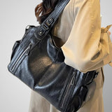 Dames Tijdloos Zwart Leren Tas