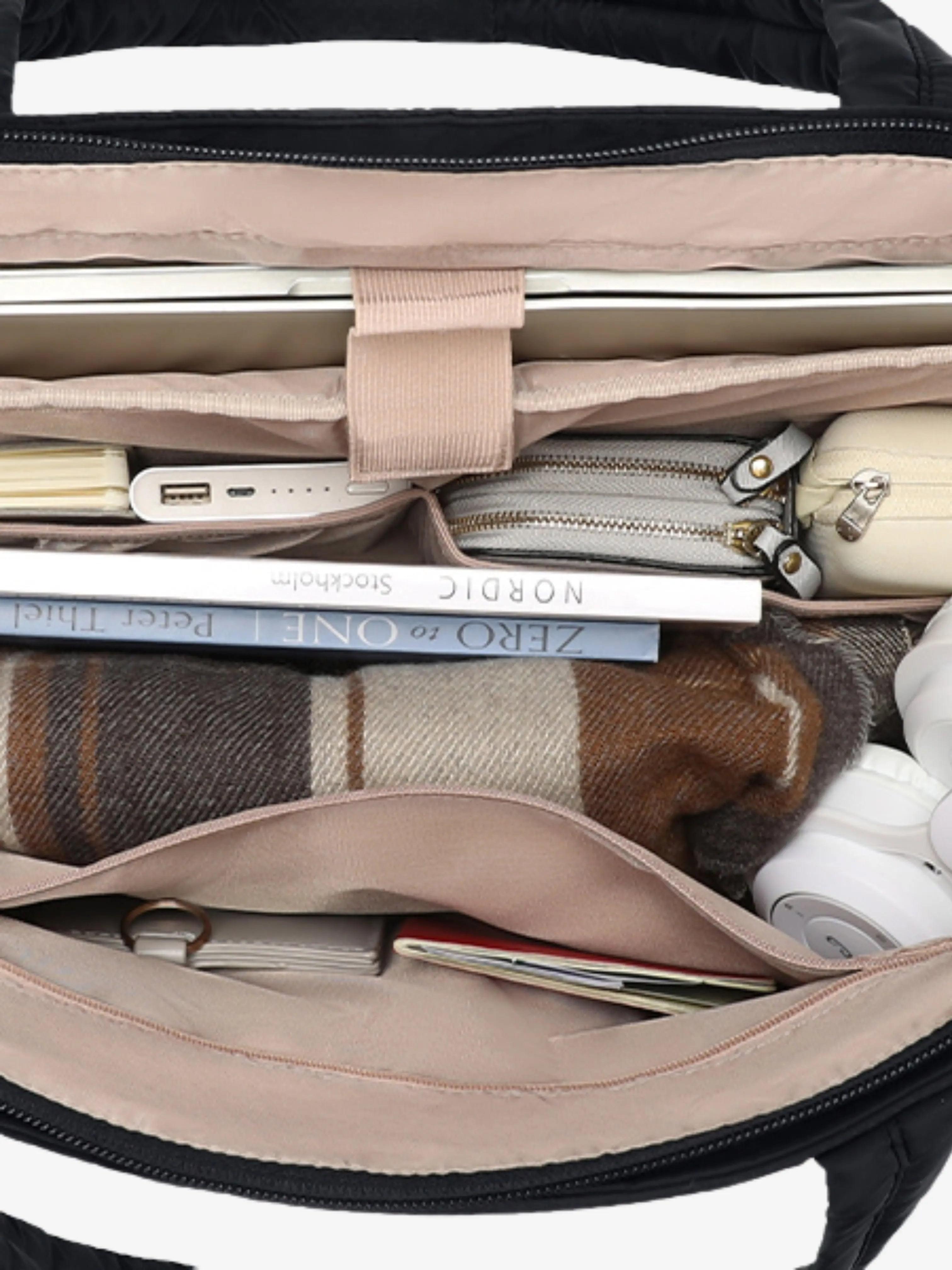 Gewatteerde Shopper Tas met Ruim Interieur.