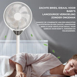 Witte Staande Ventilator met Afstandsbediening