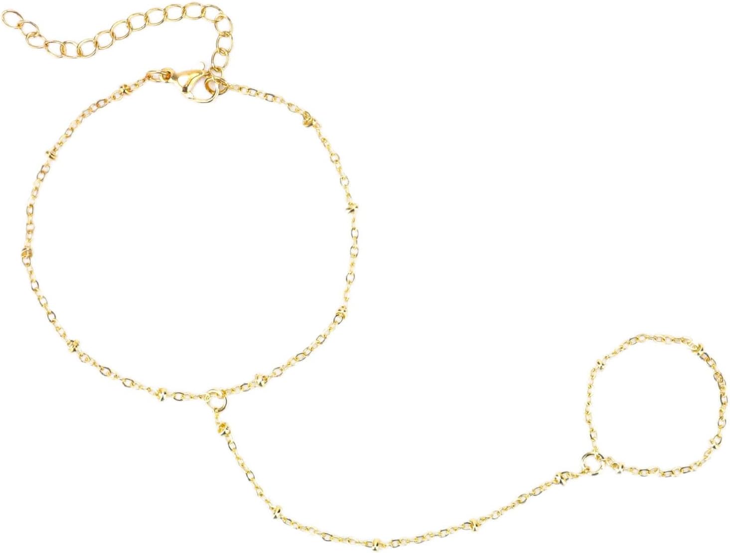 Minimalistische Armband en Ring Set met Fijne Schakel.