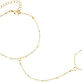 Minimalistische Armband en Ring Set met Fijne Schakel