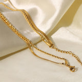 Dubbele Gouden Ketting met Fijne Schakel voor Elegante Look