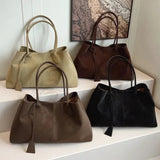 Dames Handtas Taupe met Lange Handvatten