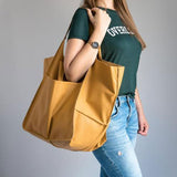 Oversized shopper tas van PU leer voor dames