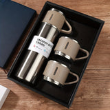 Thermosfles Set met 3 Bekers – RVS Drinkset