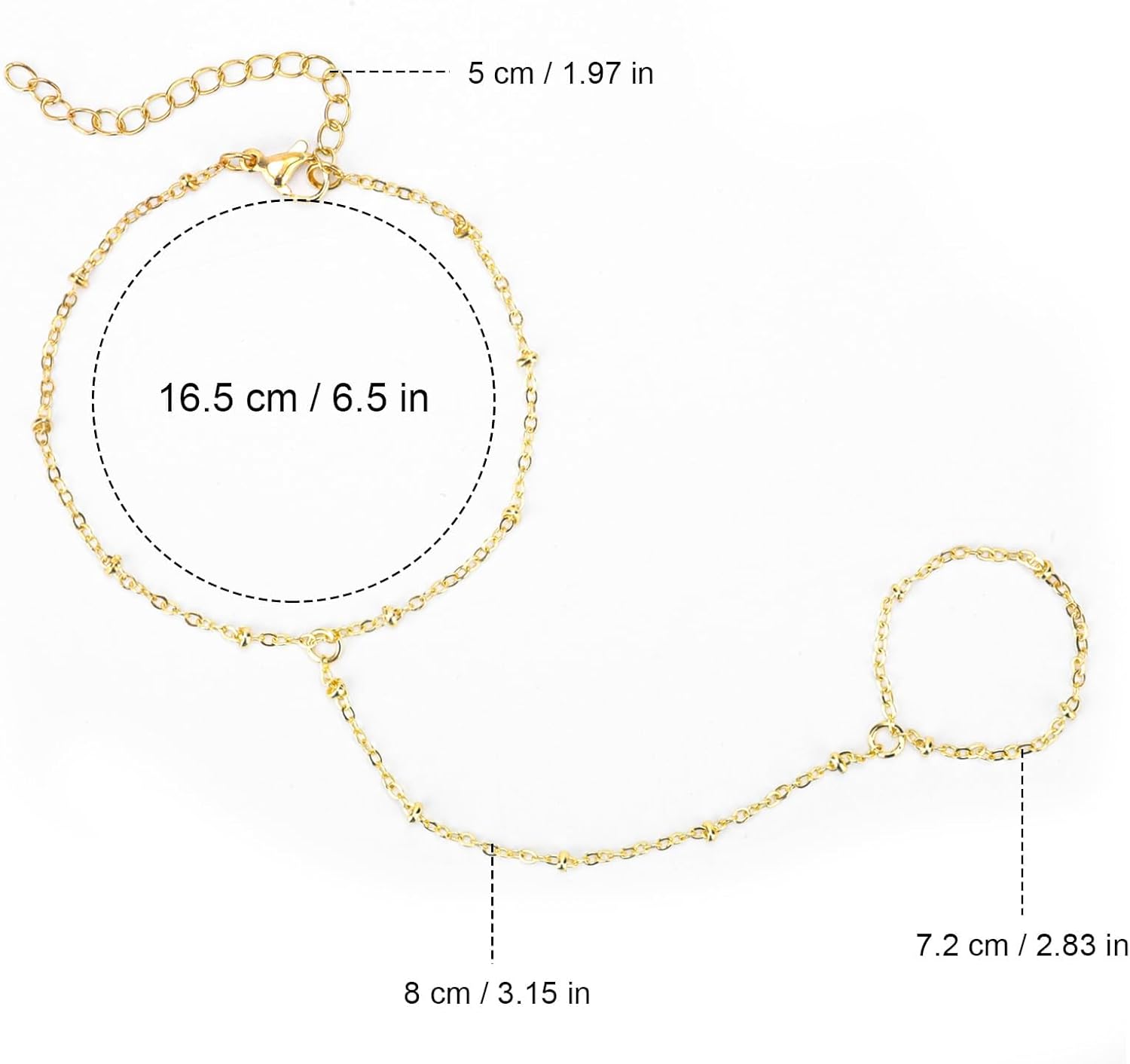 Minimalistische Armband en Ring Set met Fijne Schakel.