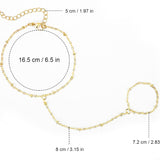 Minimalistische Armband en Ring Set met Fijne Schakel
