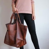 Oversized shopper tas van PU leer voor dames