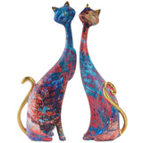 Decoratieve Kattenbeeldjes Set – Kleurrijk Duo