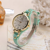 Dames quartz horloge met vegan leren band