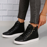 Hoge Sneakers met Rits en Comfortabele Pasvorm