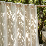 Beige Transparant Gordijn met Linnenlook