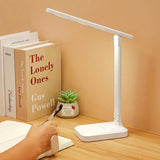 Dimbare LED Bureaulamp met Telefoonhouder – Wit