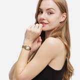 Dames Vintage Quartz Horloge Vierkante RVS Kast