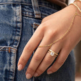 Minimalistische Armband en Ring Set met Fijne Schakel