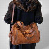 Dames Tijdloos Zwart Leren Tas