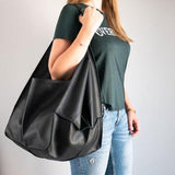 Oversized shopper tas van PU leer voor dames