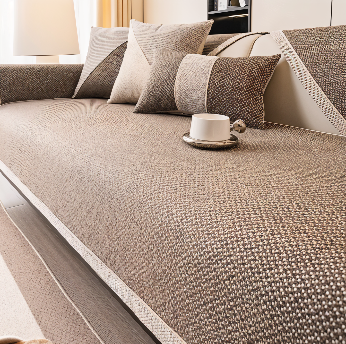 Antislip Bankhoes – Stretch Beschermhoes Lichtgrijs