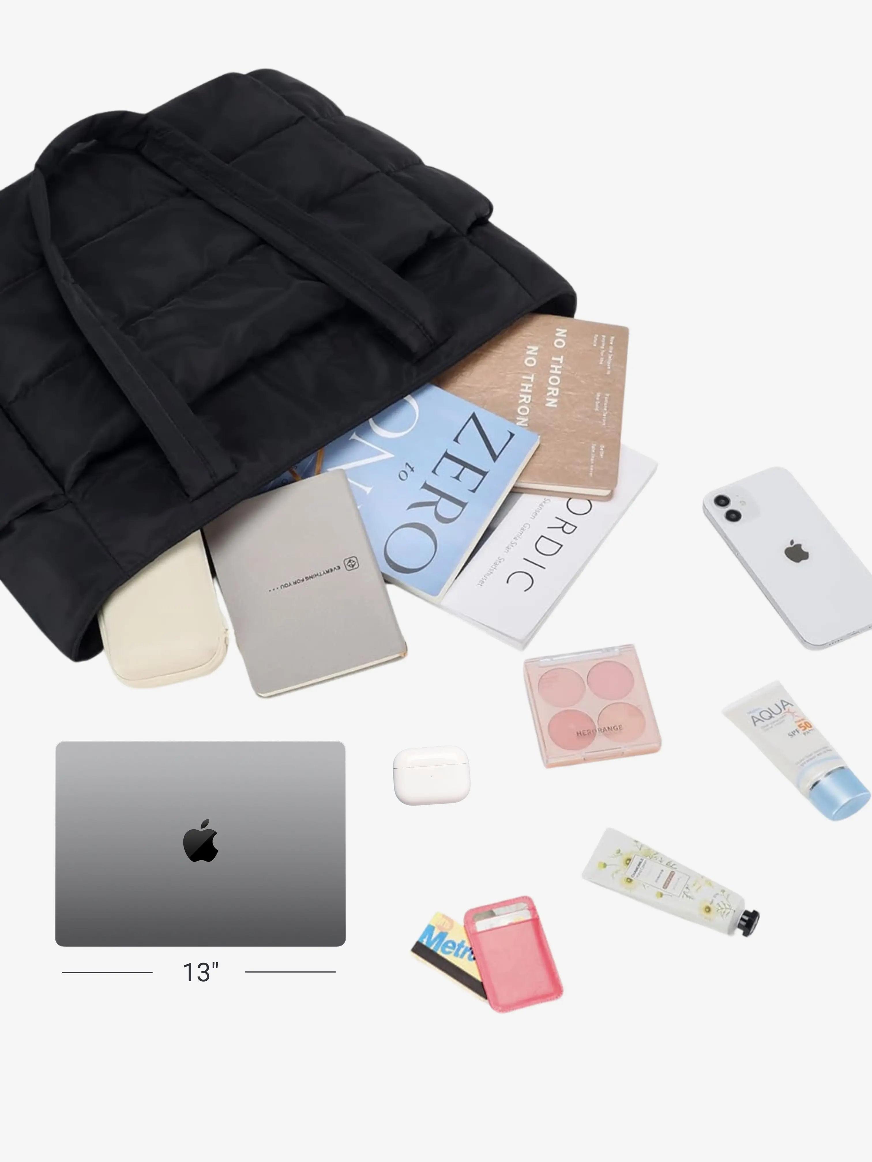 Gewatteerde Shopper Tas met Ruim Interieur.