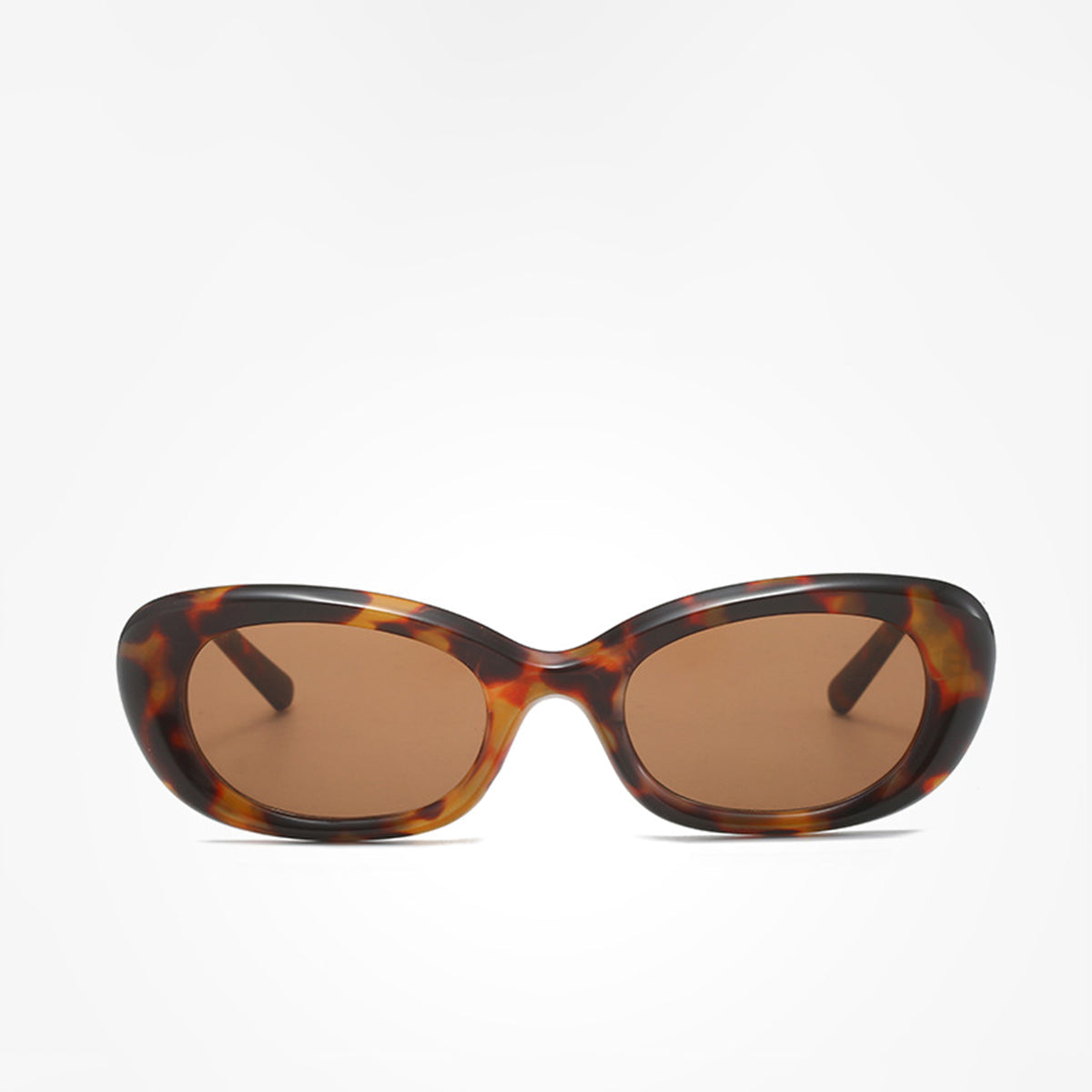 Ovale Schildpad Zonnebril voor Retro en Elegante Look.