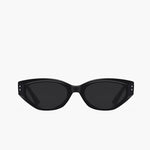 Cat Eye Zonnebril Zwart voor Trendy en Elegante Look.