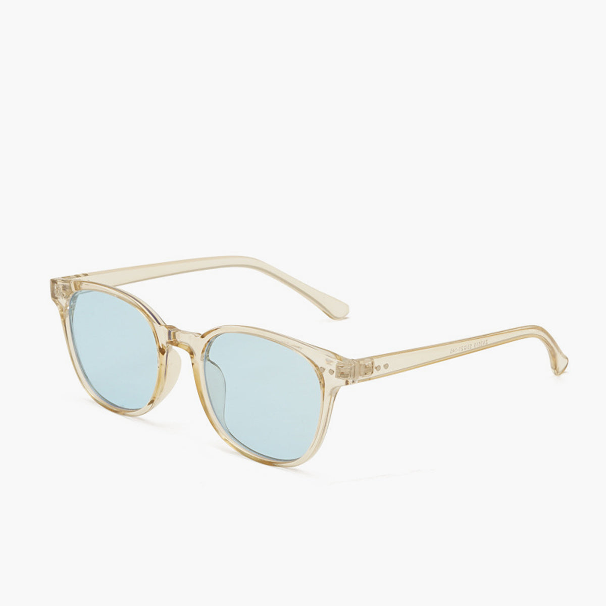 Gouden Zonnebril met Blauwe Glazen voor Luxe en Trendy Look.