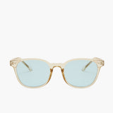 Gouden Zonnebril met Blauwe Glazen voor Luxe en Trendy Look